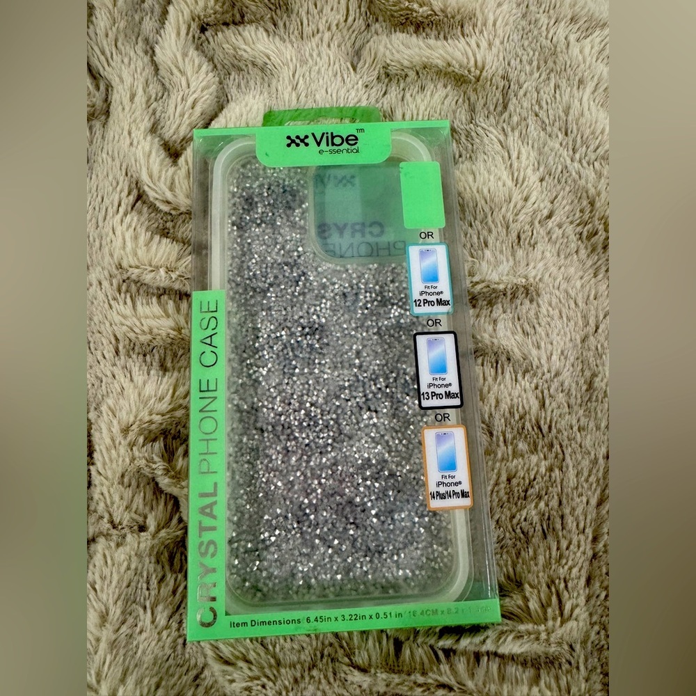 NEW Vibe Crystal Glitter Phone Case | iPhone 12/13 Pro Max or 14 Plus/Pro Max - Picture 1 of 2